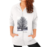 Zip Hoodie (on woman) Tri-Blend Oatmeal TMaria's Artistry & Associates